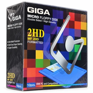 GIGA Micro Floppy Disk MF 2HD High-Density Double-Sided Preformatted Floppy Disks Compatible with IBM PC and Compatible Computers – Pack of 10 Disks